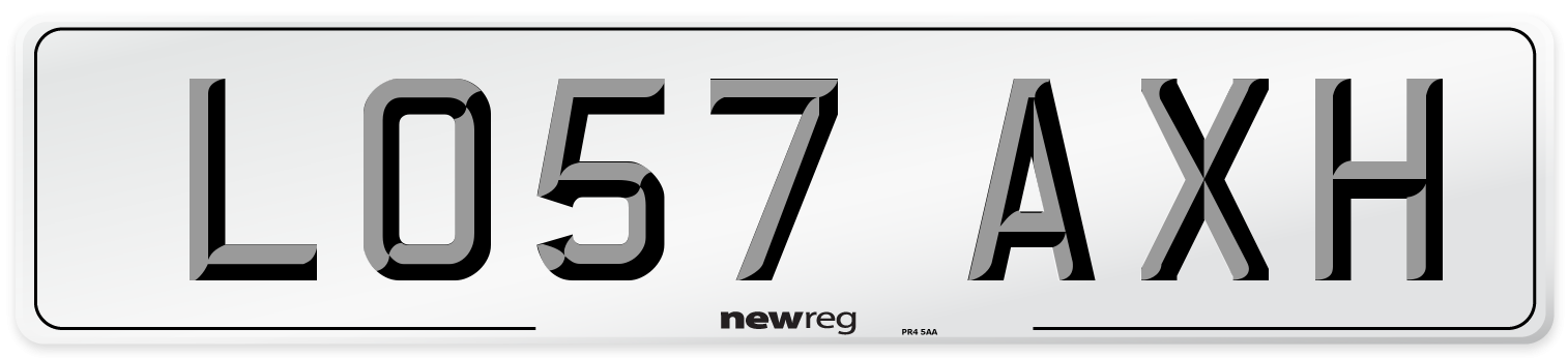LO57 AXH Number Plate from New Reg